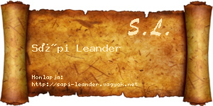 Sápi Leander névjegykártya